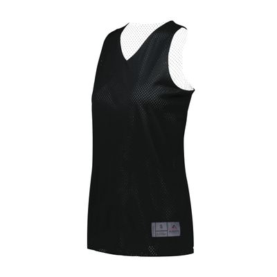 Augusta Sportswear Womens Tricot Mesh Reversible 2.0 Jersey, Black/White, S