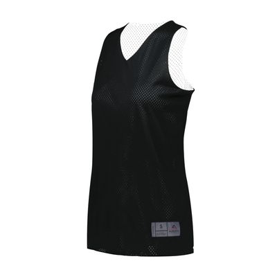 Augusta Sportswear Womens Tricot Mesh Reversible 2.0 Jersey, Black/White, XL
