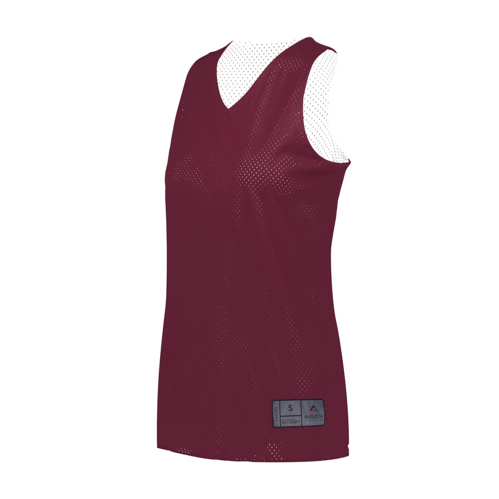 Augusta Sportswear Womens Tricot Mesh Reversible 2.0 Jersey, Maroon/White, L