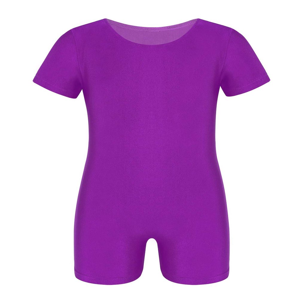 Aislor Kids Boys Girls One Piece Ballet Dance Gymnastics Leotard Athletic Stretchy Jumpsuit Unitard Purple 12 Years