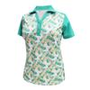 Monterey Club Women's Dandy Contrast Polo Shirt #2392 (Turquoise/Butter, X-Large) view 1