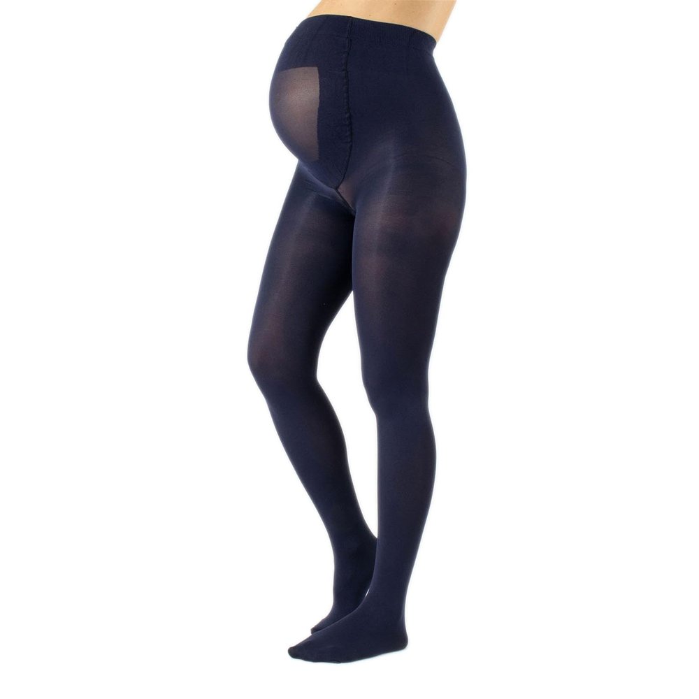 CALZITALY - Opaque Maternity Pantyhose - Pregnancy Tights for Women - 100 DEN Italian Hosiery (XL, Navy)