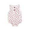 Goelsakurara Newborn Infant Baby Boy Girl Summer Outfits Sleeveless Cotton Linen Romper Bodysuit One Piece Overall Jumpsuit (Cherry,6-12 Months) view 1