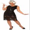Forum Novelties Women's Roaring 20s Black Fringe Flapper Dress, As Shown, Medium/Large view 1