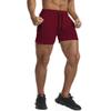 Men's Solid Gym Workout Shorts Bodybuilding Running Fitted Training Jogging Short Pants with Zipper Pocket 3 Colors (US Medium : (Waist: 31.5"-33.5"), Red) view 4