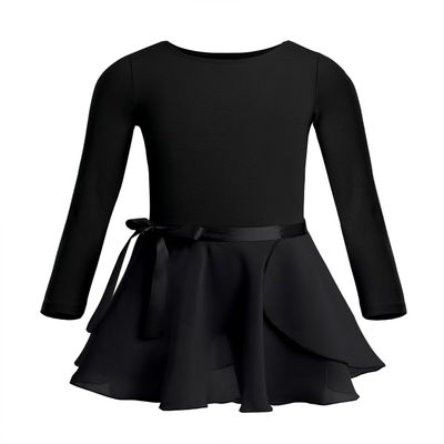 Aislor Kids Girls One Piece Ballet Dance Gymnastics Leotard Dress Stage Performing Dancewear Black 8-10 Years