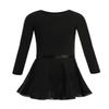 Aislor Kids Girls One Piece Ballet Dance Gymnastics Leotard Dress Stage Performing Dancewear Black 8-10 Years view 2