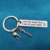 Baixian Dentist Keychain - 'I Can't Fix Stupid But I Can Fix Your Teeth' - Funny Dental Hygienist Gift - Silver, Small view 3