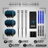 Raider 1: 23 Gram Steel Tip Tungsten Darts Set - Blue Style Set of Professional Darts with Shafts (Stems), Flights and Checkout Card - Choice of Colour Available view 2