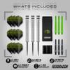 Raider 1: 23 Gram Steel Tip Tungsten Darts Set - Green Style Set of Professional Darts with Shafts (Stems) and Flights - Choice of Colour Available view 2