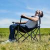 Portal Oversized Camping Chair Big and Tall Folding Camp Chair Portable Lawn Chairs Heavy Duty Foldable XXL Outdoor Camping Chair for Adults, Support Up to 600 lbs, Black/Grey view 2