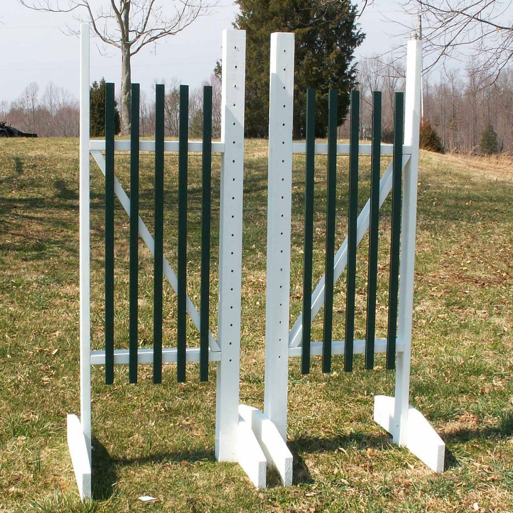 Platinum Jumps Skinny Picket Wing Standards 6 Foot Redwood #213