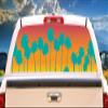 SignMission Sherbet Palms Rear Window Graphic Truck View Thru Vinyl Decal HD Graphics Professional Grade Material Universal Fit for Full Size Trucks Weatherproof & Car Wash Safe Made in The U.S.A. view 1