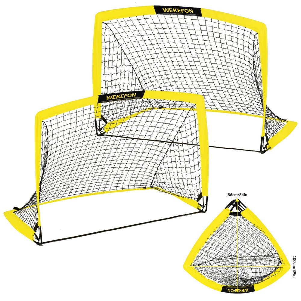 Soccer Goal with Carry Bag, 9MM Strengthen Pole & Nets Arched Design, Backyard Kids Soccer Goals Set 2Packs 3.6'x2.7' Portable Pop Up Soccer Nets for Toddler, Adults, Youth Games, Sports, Play, Gifts