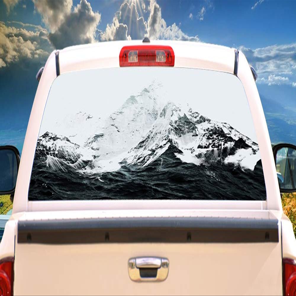 SignMission Mountain Waves Rear Window Graphic Truck View Thru Vinyl Decal HD Graphics Professional Grade Material Universal Fit for Full Size Trucks Weatherproof & Car Wash Safe Made in The U.S.A.