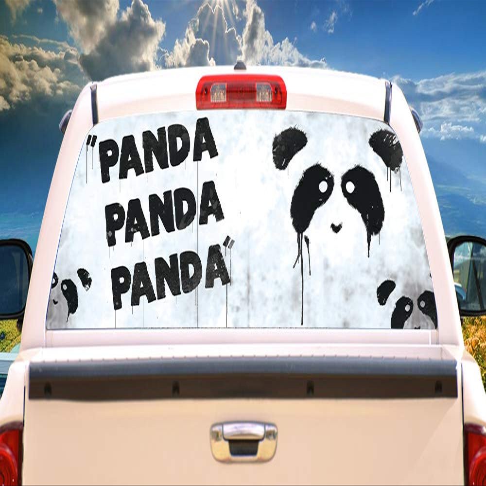 SignMission Panda Paint Rear Window Graphic Truck View Thru Vinyl Decal HD Graphics Professional Grade Material Universal Fit for Full Size Trucks Weatherproof & Car Wash Safe Made in The U.S.A.
