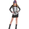 Amscan, Day Of The Dead Women's Dress, Party Costume, Small/Medium, Multicolor - 1 Pc view 1