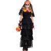 Day Of The Dead Halloween Dress - Small/Medium, Black - 1 Pc. view 1