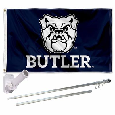 Butler Bulldogs Flag with Pole and Bracket Complete Set