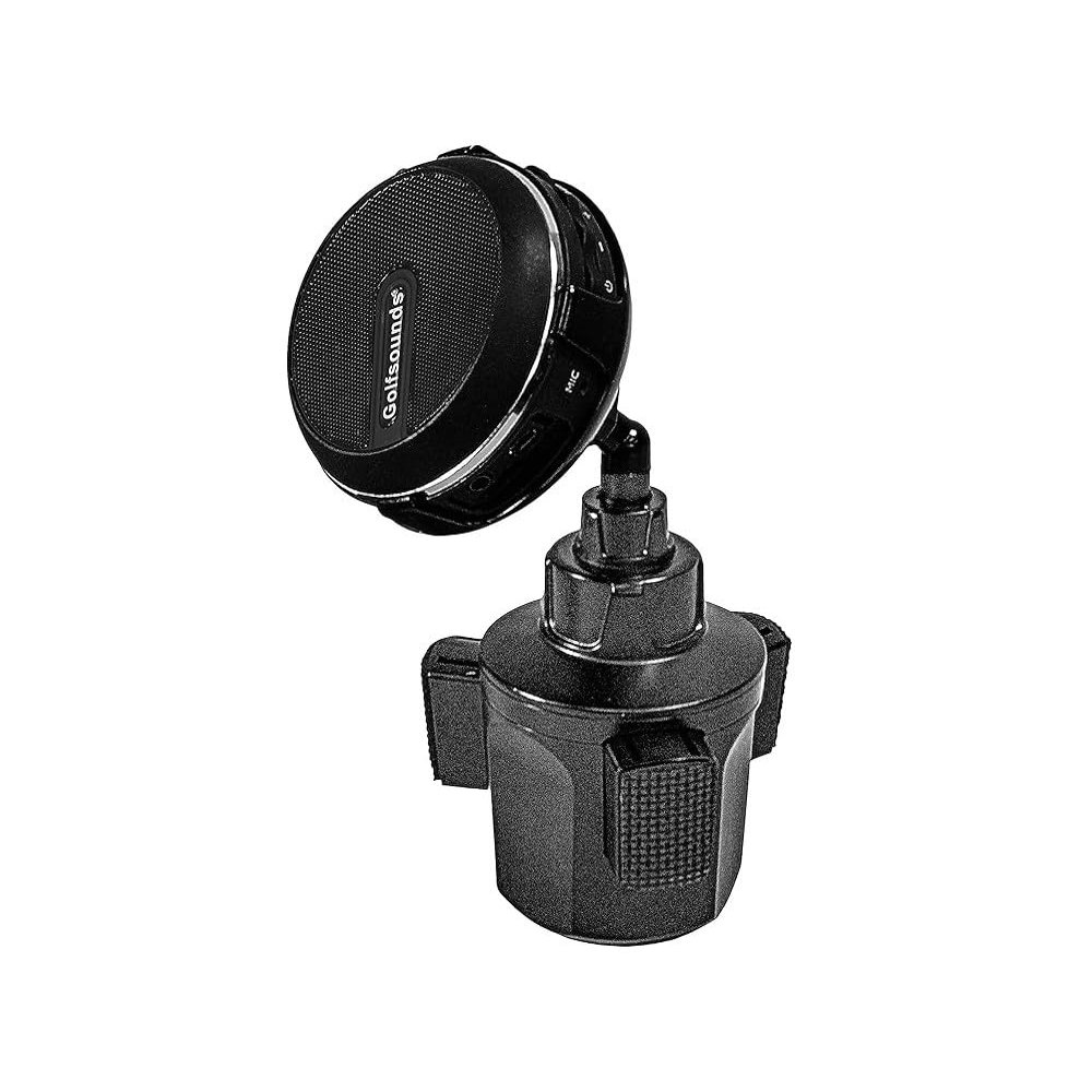 Portable Bluetooth Speaker - Wireless Golf Speaker with Carabiner Clip for Golf Bag, Push Cart or Golf Cart, 10 Hours of Playtime, 30+ Wireless Range - USB Power Cord -Microphone for Calls Black