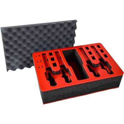 Pistol & Magazine Storage Foam Insert For Apache 4800 Case | 2 Piece Set | Pre-Cut Military Grade Polyethylene Foam Base And Protective Lid Liner (Case Not Included)