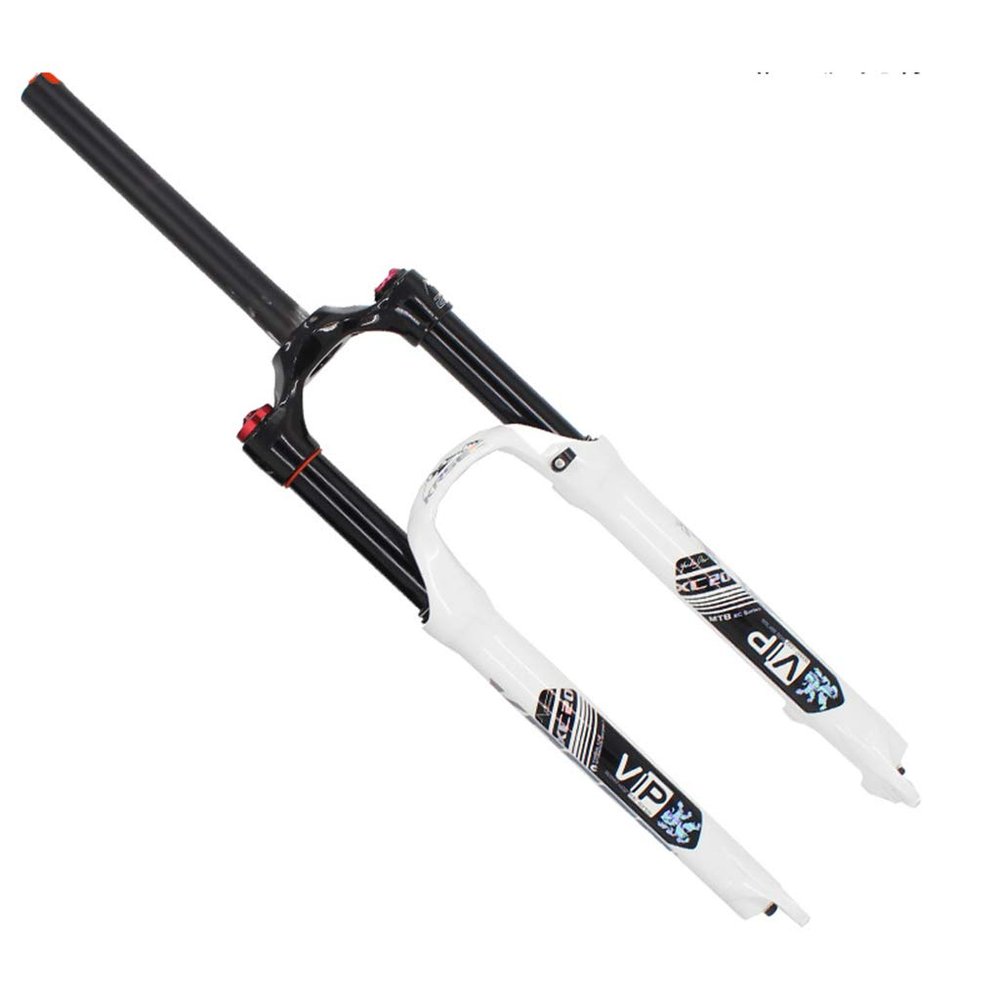 Air Bike ForkMountain Bicycle Suspension Fork Quick Release Aluminium Alloy Shock Absorber Fork,White-29 inch