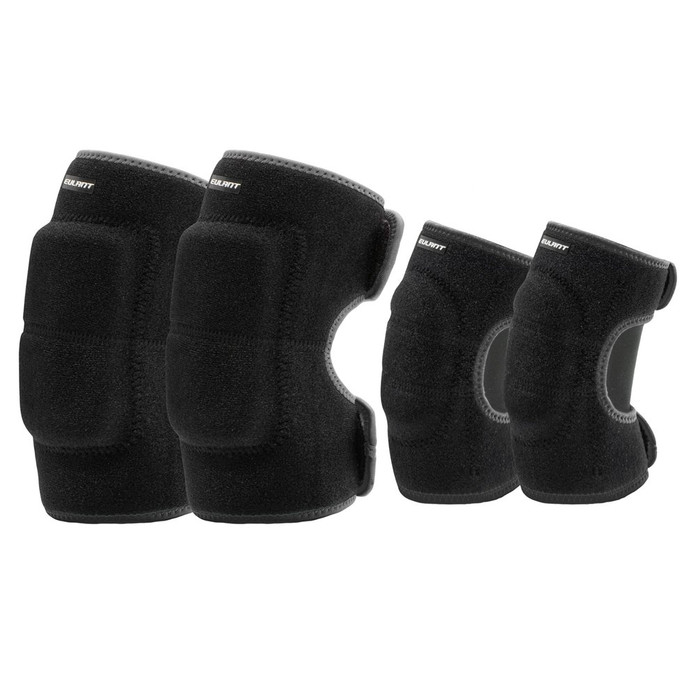 EULANT Adjustable Neoprene Elbow & Knee Pads for Kids, Black, Sport Type: Football, Basketball, Volleyball, Cycling