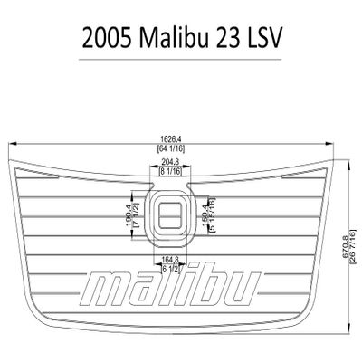 JZ 2005 Malibu 23 LSV Swim Platform Pad with Logo Boat EVA Teak Decking 1/4" 6mm (Brown+Black)