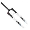Air Bike ForkMountain Bicycle Suspension Fork Quick Release Aluminium Alloy Shock Absorber Fork,White-27.5inch view 1