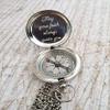 ARTIZANSTORE Handmade Silver Compass, Personalized Working Compass, Baptism Gift, Engraved Compass, First Communion, Baptism Compass view 1