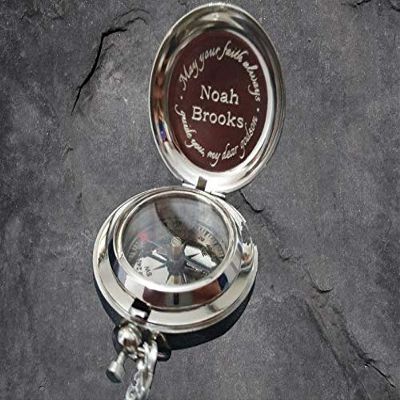 ARTIZANSTORE Compass, Engraved Compass, Silver Compass, Working Compass, Valentines Day Gift, Groomsmen Gift, Mothers Day, Fathers Day, Baptism Compass