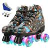 Silvertree Roller Skates for Women and Men PU Leather High-top Adult Roller Derby Skate Wheels Light Up Roller Skate Four-Wheel Shiny Roller Skates for Girls Boys Unisex view 1