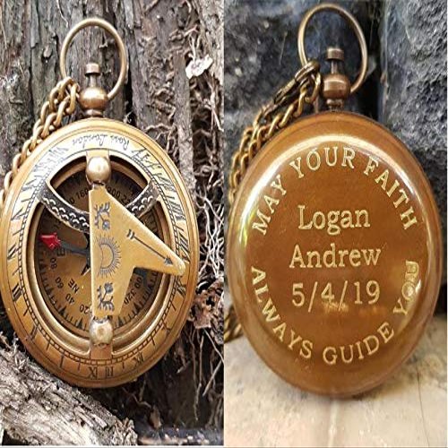 ARTIZANSTORE Baptism Gift, Baptism Compass, First Communion Gift, Baptism Gift boy, Baptism Gift Girl, Engraved Compass, Personalized Baptism Compass