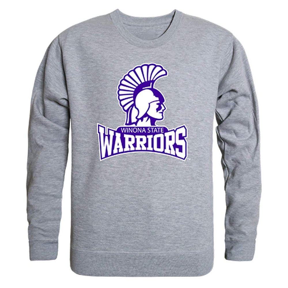 W Republic Winona State Warriors College Crewneck Pullover Sweatshirt, Adult Unisex, Heather Grey, Large - NCAA Officially Licensed Apparel
