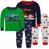 Dolphin&Fish Boys Cotton Truck Pajamas 4Piece Children Sleepwear Toddler Clothes Size 6 Green view 1