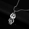 Tamil Om Sign Pendant Necklaces for Women Stainless Steel TAMIL OM Symbol Jewelry (Silver) view 3