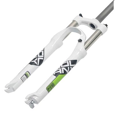 Suspension Front Fork Shock Absorber Mountain Bike Aluminum Alloy Spring 1-1/8" Bicycle Accessories,White-27.5inch