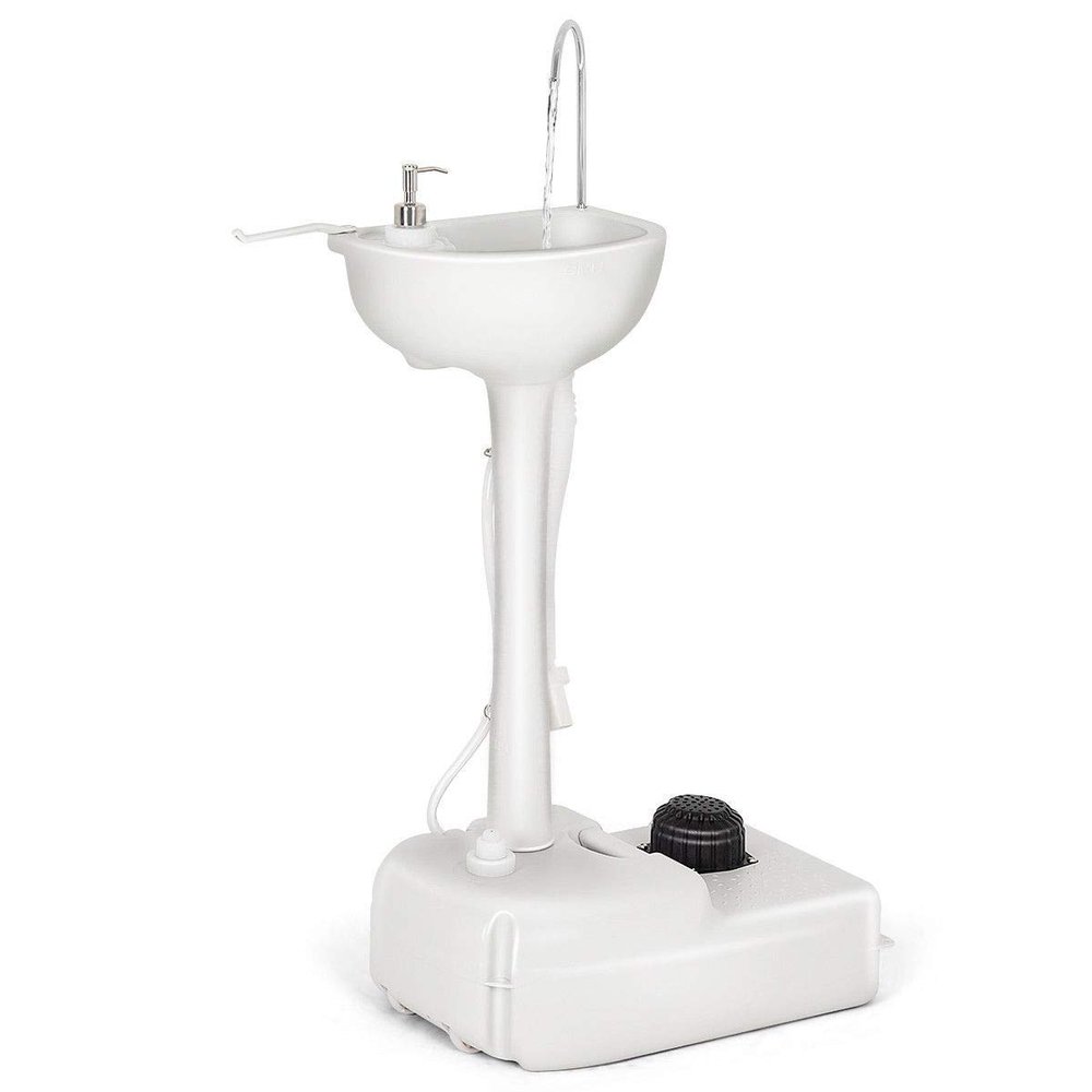 Portable Hand Wash Sink Foot-Operated Hand Washing Station Easy to disassemble and Install Portable and Space-Saving for Camping, Caravans, Outdoor Activities