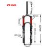 MTB Bike Suspension ForkAluminum Alloy Air Suspension Fork 1-1/8" 28.6mm Straight Tube Compatible Disc Brake Stroke 120mm,Black-29inch view 2