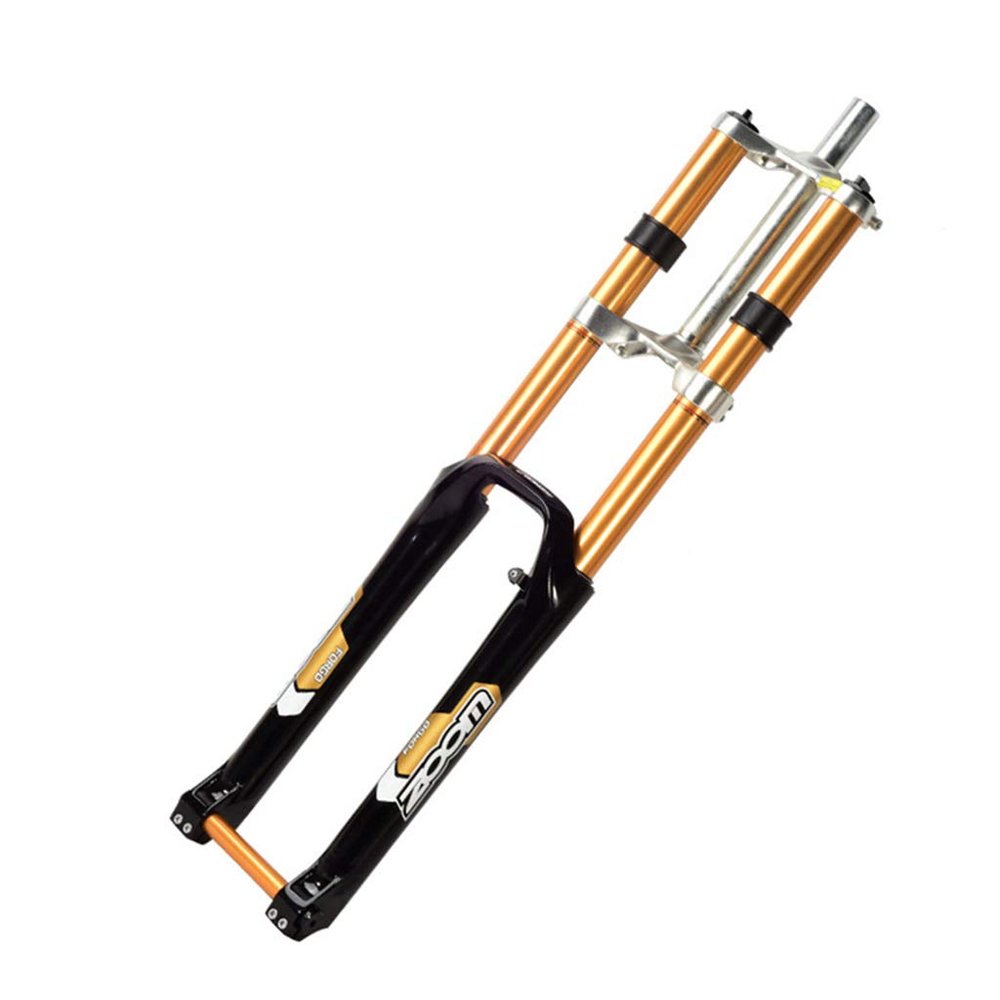 26/27.5 Inch Suspension Forks, Mountain Bike Speed Drop AM Suspension Front Fork A Pillar Disc Brake Barrel Shaft 20mm,Gold-26inch