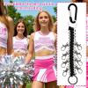 2 Pack Cheer Bows Holder, Paracord Cheer Bows Holder Paracord Keychain for Teen Girls Cheerleader Sports (Black and white) view 4