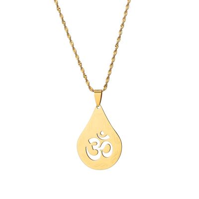 African Symbol Yoga Charm Pendant Necklace for Women Indian Hindoo Hindu Buddhist OM Jewelry