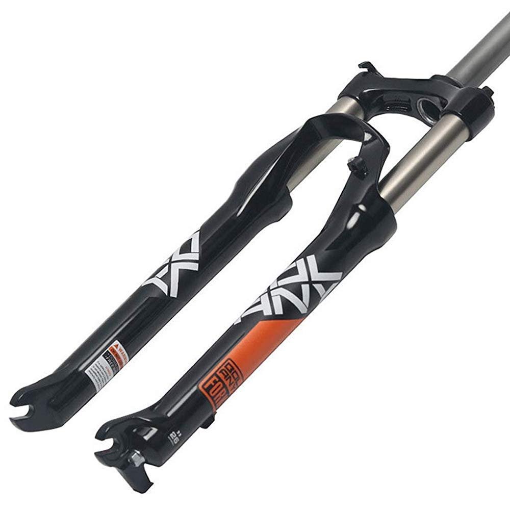 Suspension Front Fork Shock Absorber Mountain Bike Aluminum Alloy Spring 1-1/8" Bicycle Accessories,Black-27.5inch