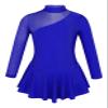 QinCiao Kids Girls Sequins Mock Neck Figure Ice Skating Dress Long Sleeves Gymnastics Ballet Tutu Dress Leotard Royal Blue 4 Years view 1