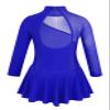 QinCiao Kids Girls Sequins Mock Neck Figure Ice Skating Dress Long Sleeves Gymnastics Ballet Tutu Dress Leotard Royal Blue 4 Years view 2