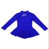 QinCiao Kids Girls Sequins Mock Neck Figure Ice Skating Dress Long Sleeves Gymnastics Ballet Tutu Dress Leotard Royal Blue 4 Years view 3