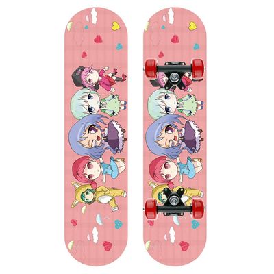 Rff Four-Wheeled Skateboard Children Boys and Girls Beginners 3-12 Years Old Professional Paddle Kids Scooter (Color : F)