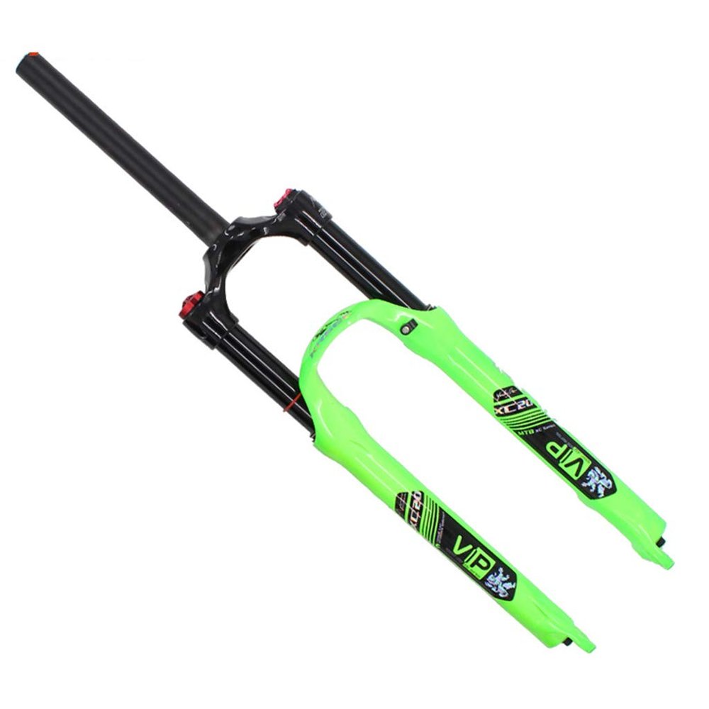 Air Bike ForkMountain Bicycle Suspension Fork Quick Release Aluminium Alloy Shock Absorber Fork,Green-26inch