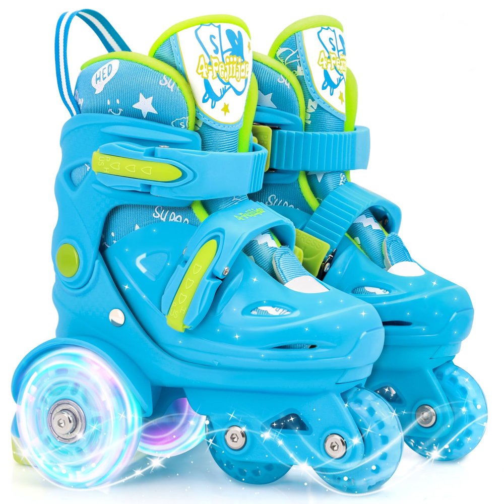 Adjustable Roller Skates for Girls & Boys with Light Up Wheels (Ages 3-9) Roller Skates with Illuminating Wheels