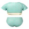 vastwit Big Girls Kids Two Piece Mermaid Rashguard Swimsuit Set Short Sleeve Tankini + Bottoms Swimwear Bathing Suit Lake_Green 8 view 2